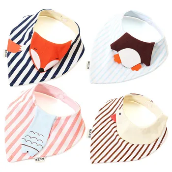 

Reusable Washable Cotton Baby Bibs Burp Cloth Print Arrow Wave Triangle Baby Bibs Cotton Adjustable Baby Meal Bib Infant Bibs