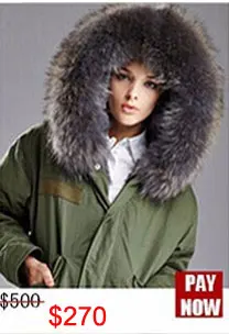 Flash Deal New Collection Long version White pure color Faux fur liner Jacket Raccoon fur White big size Collar Winter Jacket 1