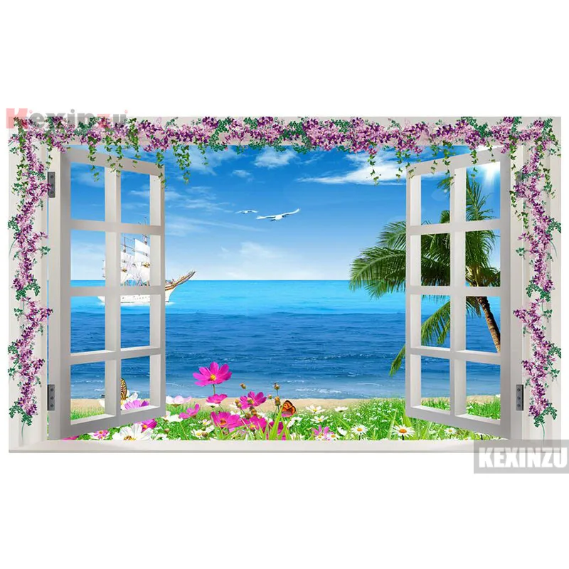 3d-wallpaper-High-end-kustom-mural-non-woven-stiker-dinding-3d-Windows-lukisan-3d-dinding-laut
