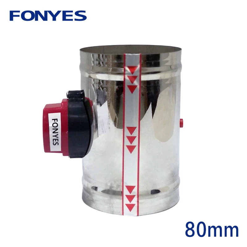 80mm stainless steel air damper valve HVAC electric air duct motorized