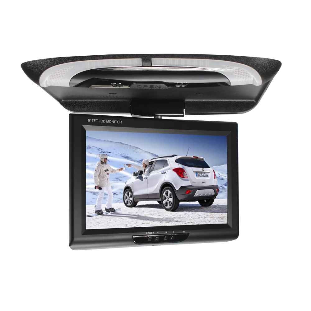 

9 Inch Display With Remote Controller Flip Down DVD CD Player ABS TFT Roof Mount Multimedia Digital Screen Car Monitor LCD Color