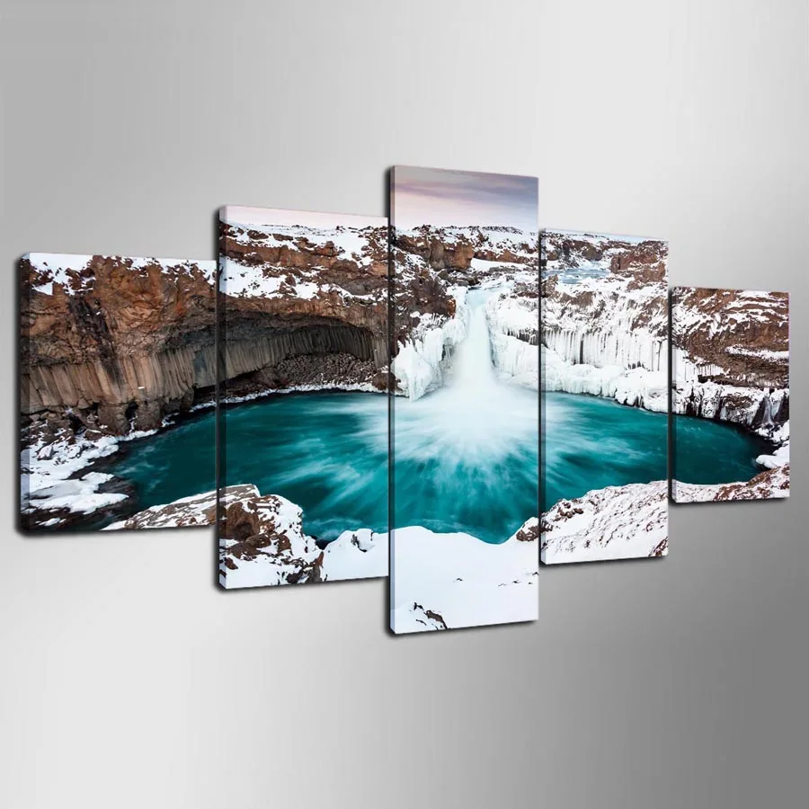 Modern-Home-Decor-Living-Room-Wall-Art-Poster-Or-Bedroom-Canvas-5-Panel-Falls-Iceland-Print (4)