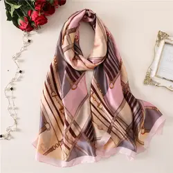 Горячая 2019 Новый brandGeometric цвет соответствия женщин шарф шелковые шарфы платки и палантины женские пляжные хиджаб с украшениями платки