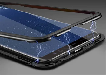 

100pcs 360 Magnetic Adsorption Phone Case for Samsung Galaxy S9 S8 Plus S7 Edge Tempered Glass Magnet Cover Note 9 8 Case