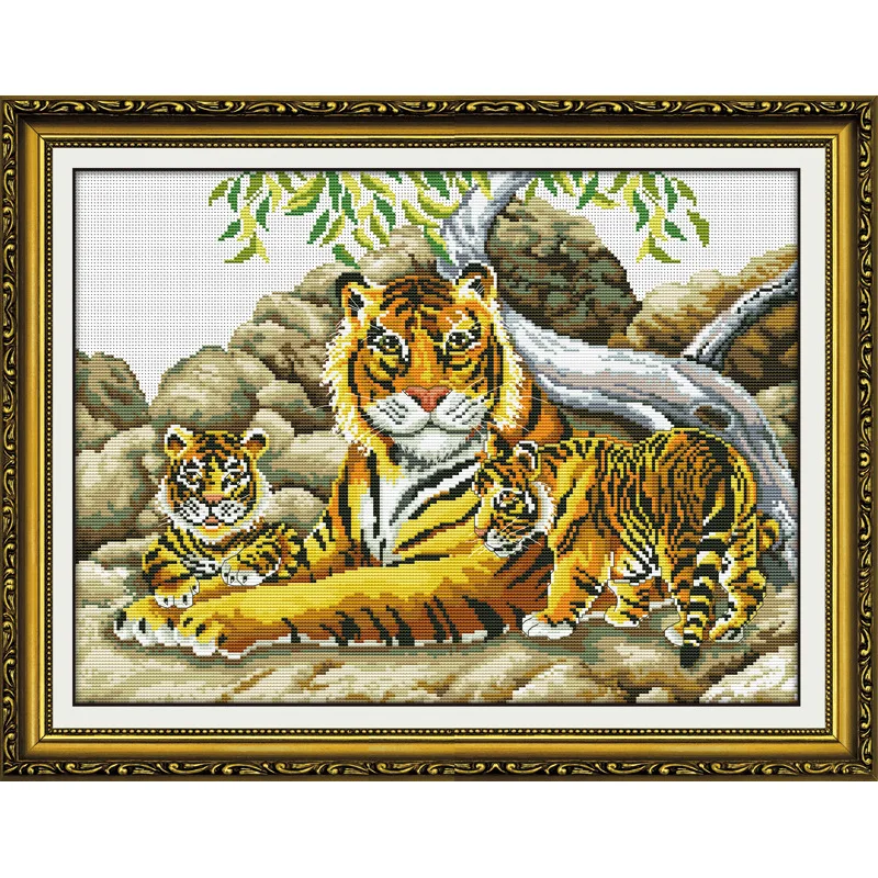 

Tiger DIY Embroidery Cross-stitch 11CT DMC Counted Cross Stitch Sets For Knitting Needlework Handmade Swing Craft Home Decor