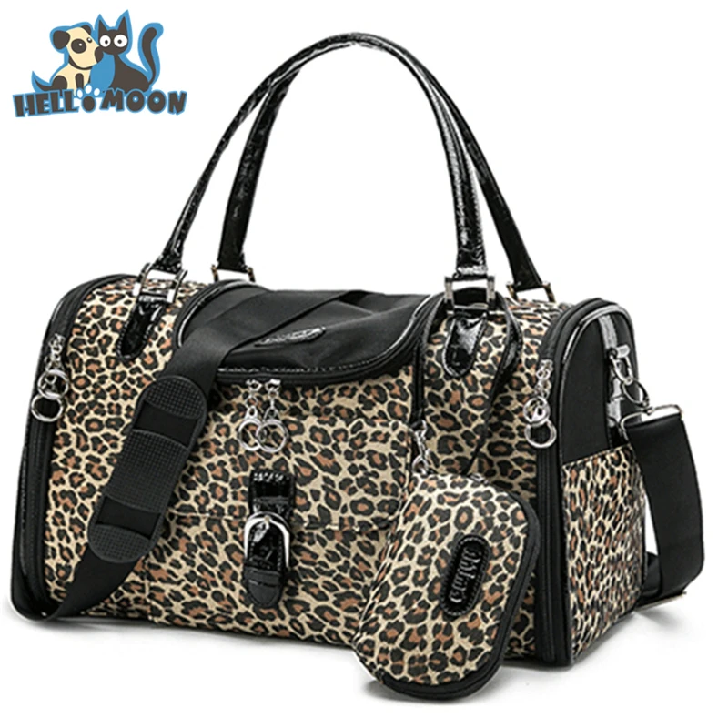 HELLOMOON Leopard Pet Dog Small Dog Travel Carrier Bag Chihuahua Portable Package