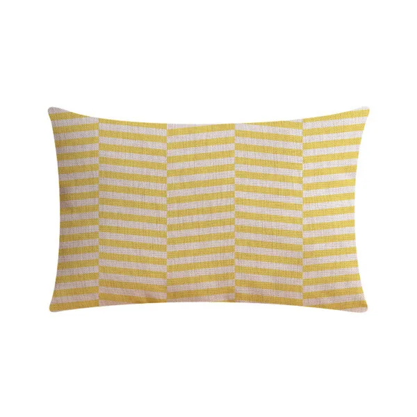 Льняная наволочка желто-серая наволочка для подушки Nordico Геометрический стиль домашний декоративный чехол для подушки 60x60 см/55x55 см - Цвет: L
