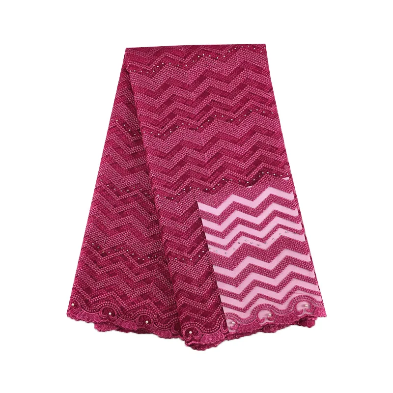 

African tulle cord swiss lace fabric Beaded French lace fabric embroidery women Nigerian net laces 016