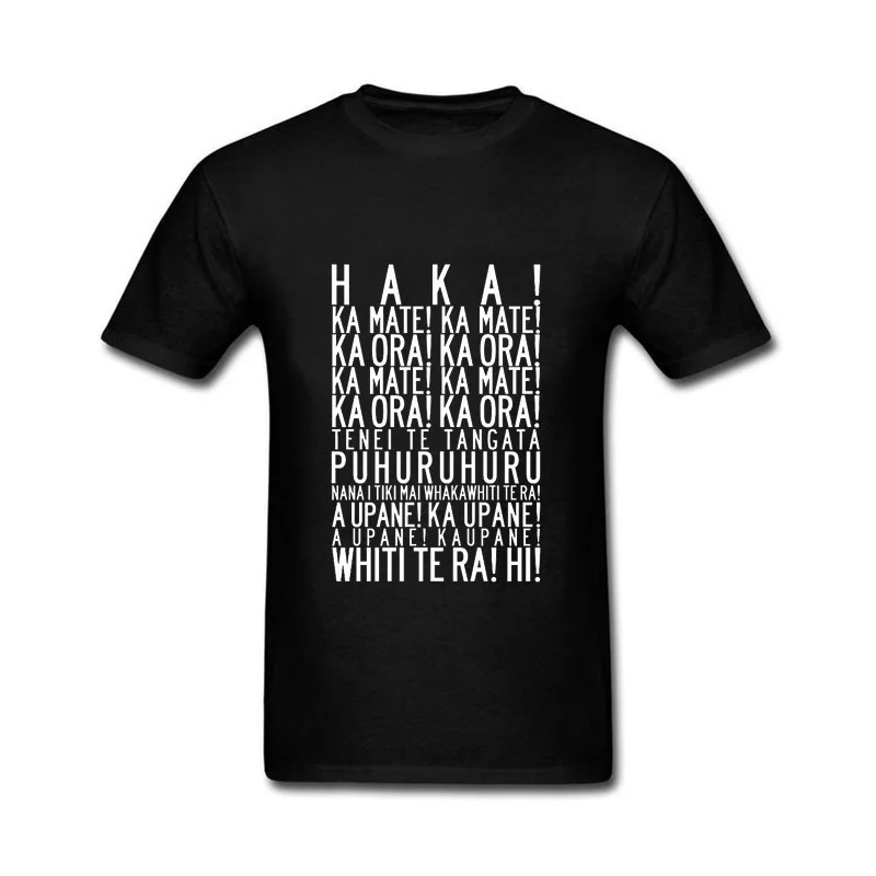 الكلمات على haka نيوزيلندا للرجبي الكرة الفانيلة فريق 100% ٪ مضحك القمصان للرجال قصير كم t-shirt ملابس الرجل الزى