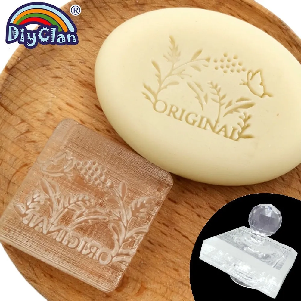 Мыльный штамп Diy ванильный натуральный органический прозрачный штамп для мыловарения ручной работы мыло узоры инструменты на заказ Z0303XC - Цвет: Stamp with handle