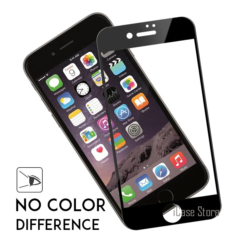 Черный белый Полноэкранный протектор для iPhone 7 6 S Plus 5 5S SE закаленное стекло