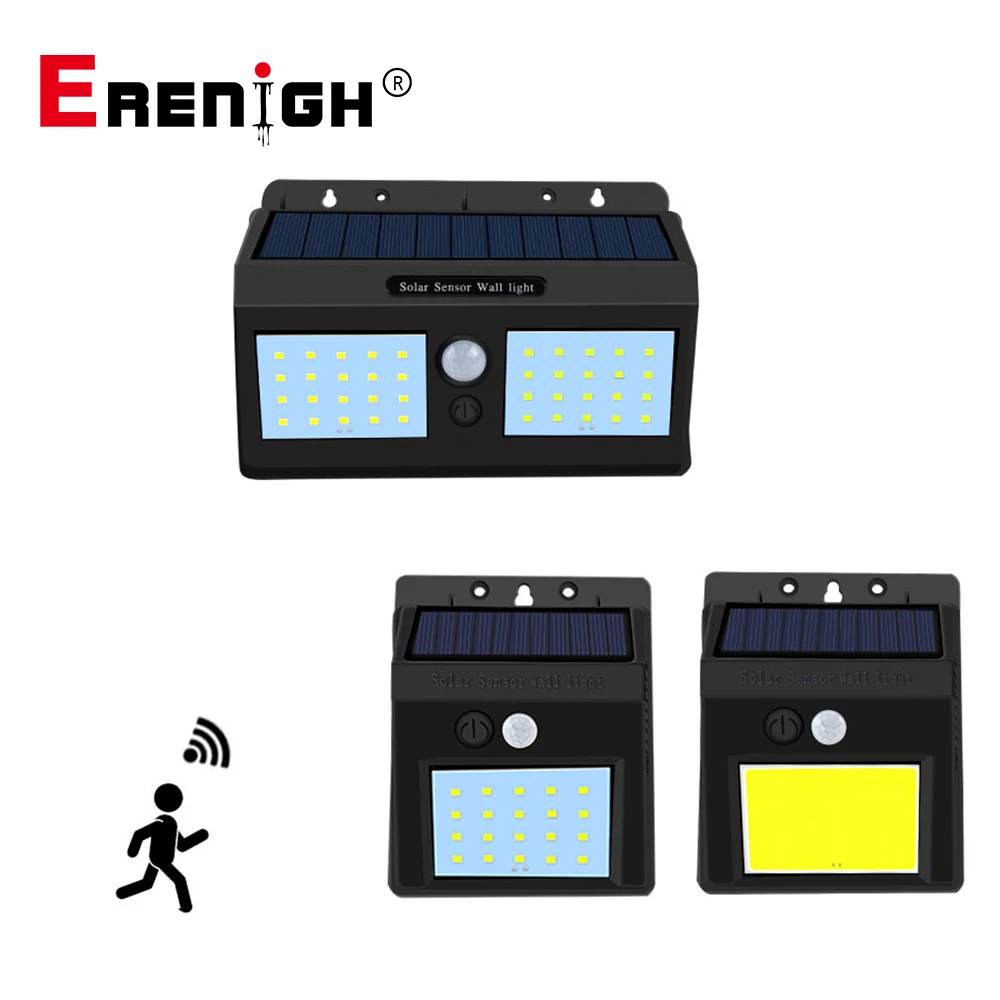 

LED COB Outdoor PIR Motion Sensor Stair Lights 20/40 LED Solar Light Solar Wall Mount Lamp Courtyard Fence Garden Path Lighting