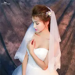 RSV63 реальные фотографии Yiaibridal свадебная вуаль двухслойная слоновая кость