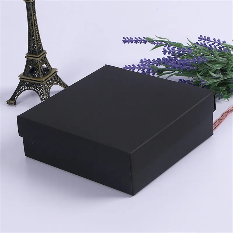 Flash Deal 300pcs/lot Red/Black kraft paper box packaging square gift packaging gift black cardboard box for wedding 17.6*17.6*5.2cm 5
