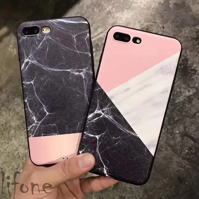 Модный чехол с мраморными линиями геометрическая мозаика для iPhone 7 6 6S Plus