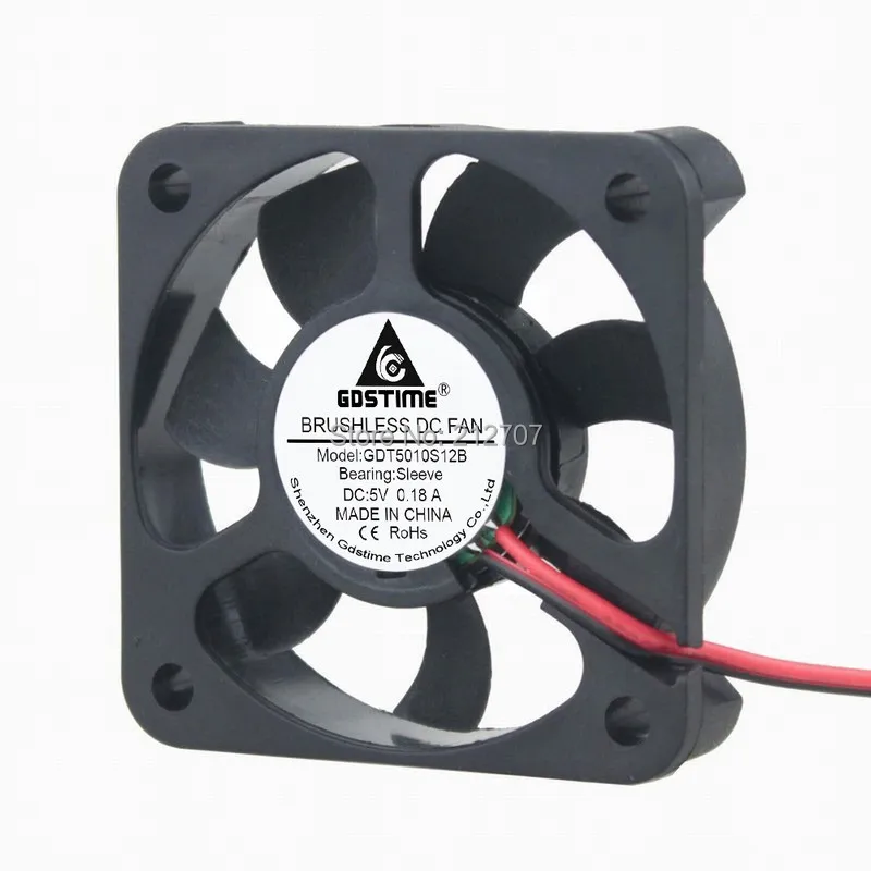 5 шт. Gdstime DC в Dupont 2Pin 50*50*10 мм 5010 50 маленький Бесщеточный вентилятор охлаждения