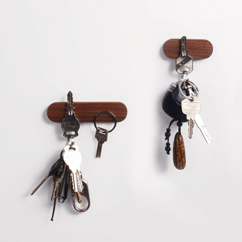 Wood Key Holder Wall Key Storage Organizer Strong Magnetic Key Rack Hanger Key Ring Hooks Clerk Housekeeper on the wall