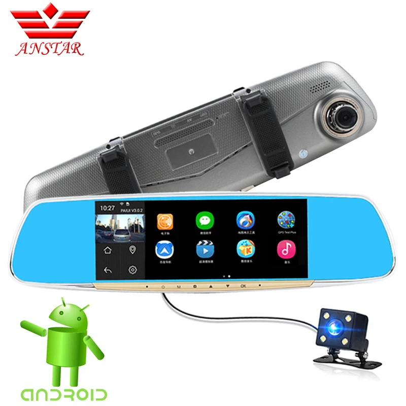 Автомобильный видеорегистратор Anstar 6 86 дюйма двойная камера IPS Touch Android 4 GPS