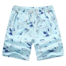 Новое поступление Летняя Повседневное модные, средняя посадка брюки с пятизвездочным принтом эластичная кулиска на талии с карманами, свободные хлопковые Для мужчин плюс Размеры L-5xl