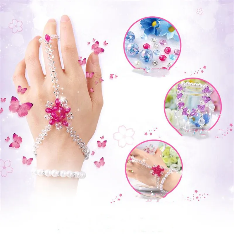 

Children's handmade diy creative production puzzle beaded game beautiful bracelet jewelry girl handmade toys 3-10