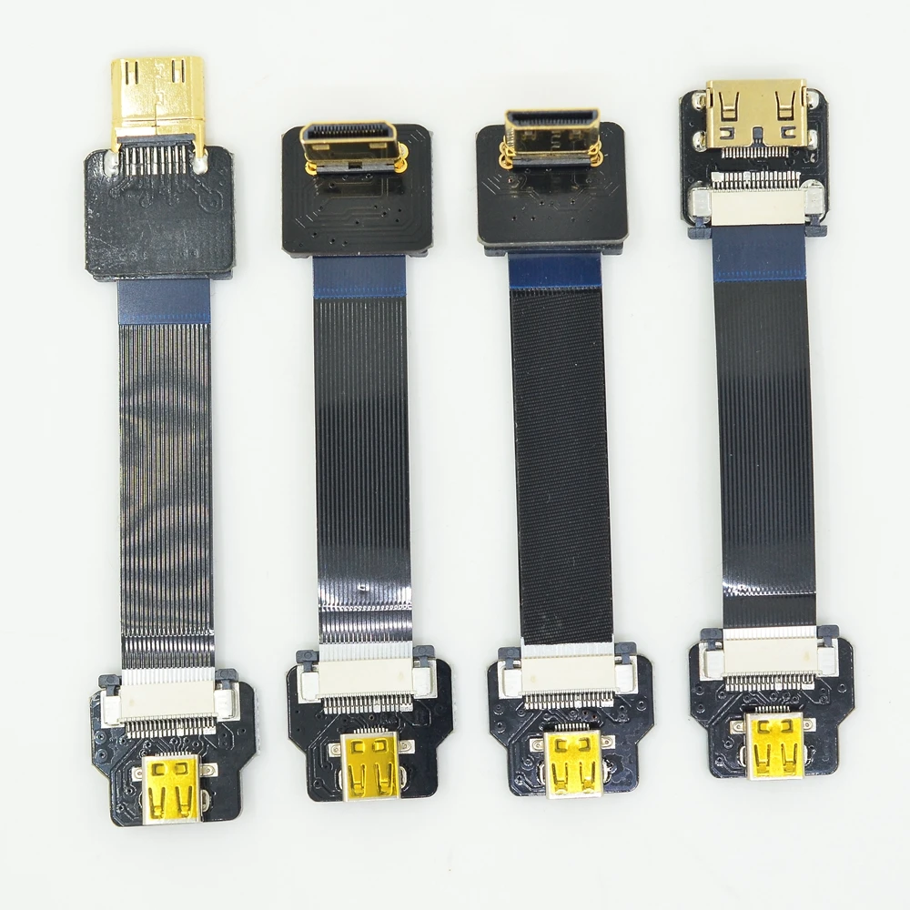Mini-HDMI Micro-HDMI FPV Cable Elbow Mini Male to Micro HDMI Female C D Type Ribbo Flexible Flat FPC Extension Cables D4-C | Компьютеры и