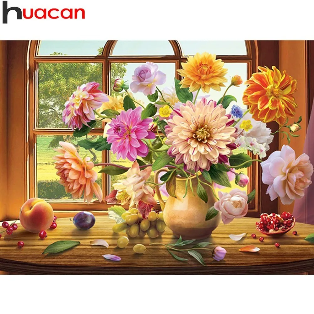 

HUACAN Diamond Mosaic Flowers Diamond Embroidery fruit 5d Diy Diamond Painting Cross Stitch Picture Of Rhinestone Decor Home