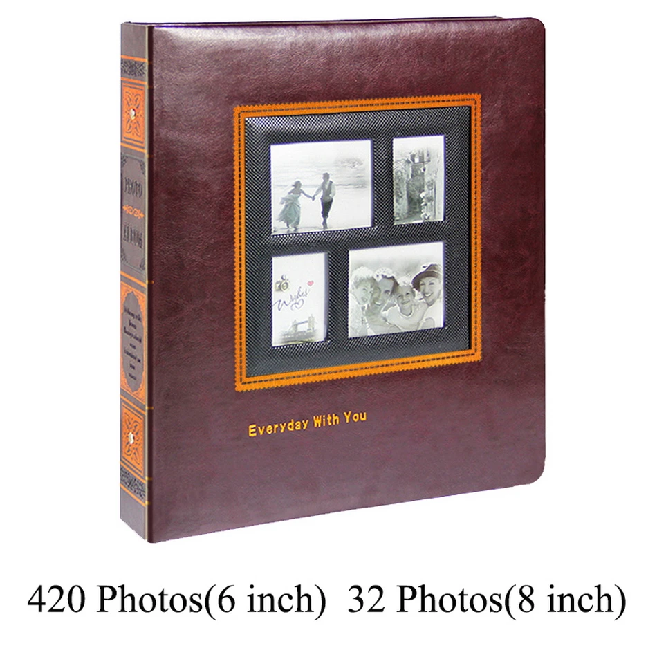 Фотоальбом для скрапбукинга из искусственной кожи, Обложка для альбома, большой размер, свадебная фотография, Детские альбомы, Подарок на годовщину