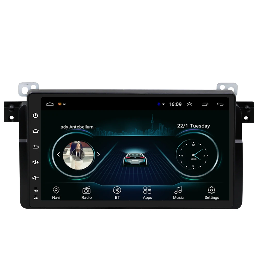 

Car radio with GPS Multi-touch screen multimedia player resolution HD 1080 bluetooth camera for BMW E46 9inch Android 8.1