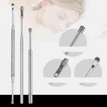 Ear Wax Pickers Cleaner Earpick Wax Remover Curette Ear Cleaner Spoon 7pcs/set Stainless Steel Beauty Health Tools