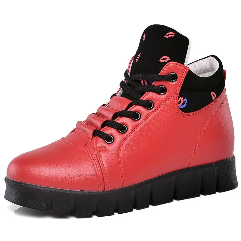 

Woman Snow Shoes Leather Boots for Women 2018 Winter Outdoor Shoes Female Ankle Boot Women Cotton Fabric Botas Hombre Snow Boots