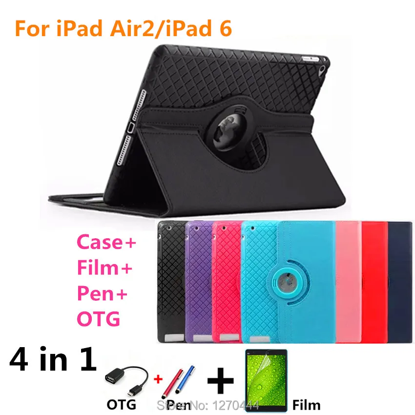 Luxury Magnetic Color Painted PU Leather For Apple iPad Air 2 Stand Case For IPAD Air2 For iPad 6 Tablet PC Cover+Film+Pen+OTG apple-ipad-case : image Luxury Magnetic Color Painted PU Leather For Apple iPad Air 2 Stand Case For IPAD Air2 For iPad 6 Tablet PC Cover+Film+Pen+OTG apple-ipad-case