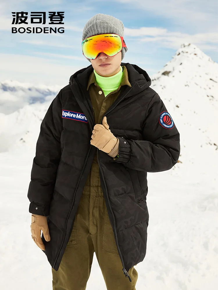 BOSIDENG NEW 90% white goose down jacket hooded goose down coat for men thicken light outwear waterproof high quality B80142145