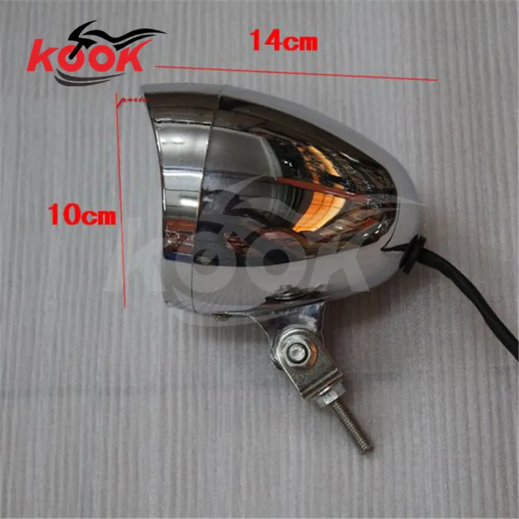 

Vintage Style Motorcycle Headlight H4 Clear White Head Lamp For Harley Davidson part Chopper Bobber Custom chrome Housing sliver