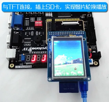 FPGA Cyclone IV NIOSII доска цифровая фоторамка комплект TFT дисплей EP4CE6E22C8N (USB Blaster)