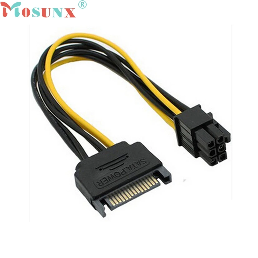 Image Factory price NEW  SATA Power Cable 15 Pin To 6 Pin PCI EXPRESS PCI E Sata Graphics Converter Adapter Video Card Power Cab Oct20
