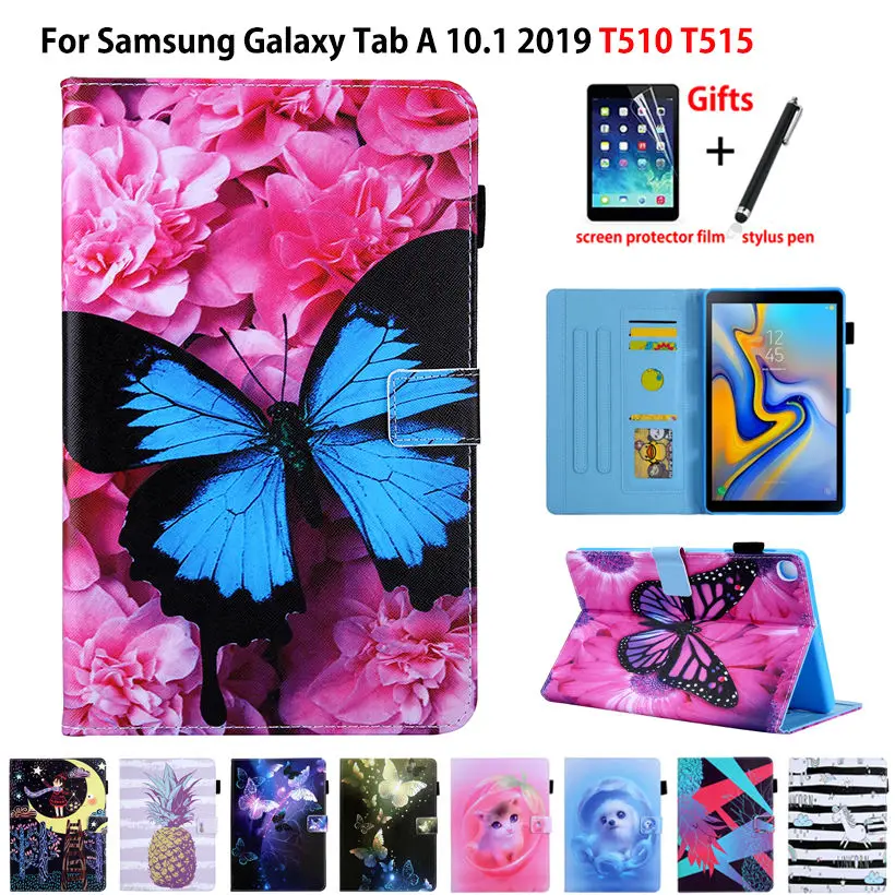 Чехол для samsung Galaxy Tab A 10,1 T510 T515 SM-T510 SM-T515 чехол для планшета Модный чехол с бабочкой+ подарок