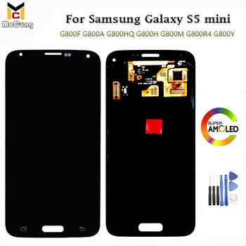 

4.5" Super AMOLED LCD For Samsung Galaxy S5 Mini G800F G800A G800HQ G800H G800M G800R4 G800Y LCDs Display Scren Touch Digitizer