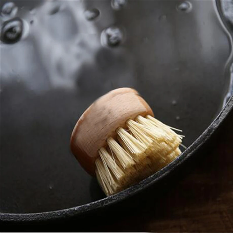 

Scrubbing Heat Resistant Washing Pot Brush Bowl Durable Dish Cleaning Tool Skillet Wooden Handle Kitchen Supplies