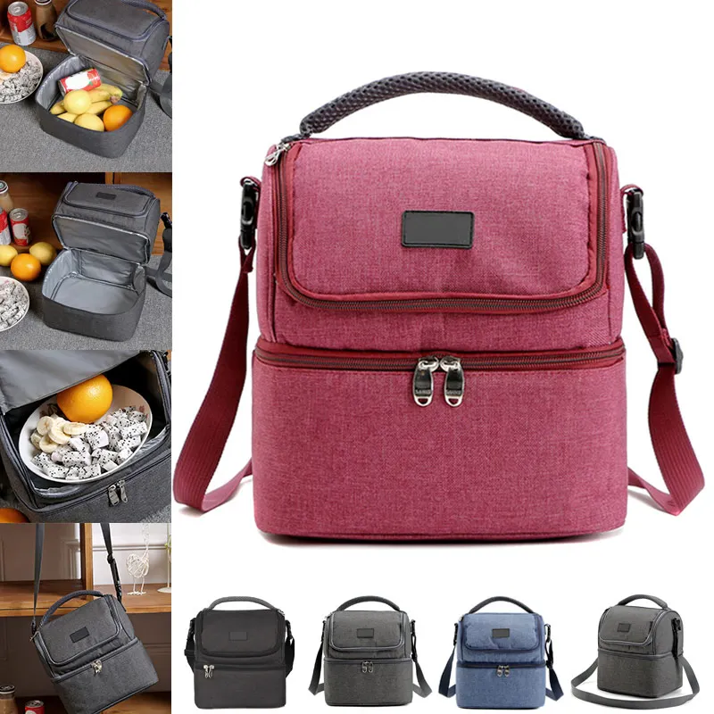 2018 Новый кулер обед мешок двойная молния сумки дорожные сумки для пикника Школа Офис WML99