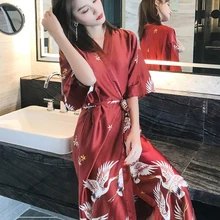 Женская шелковая ночная рубашка, атласная ночная рубашка с v-образным вырезом, ночная рубашка, кружевное ночное белье для женщин