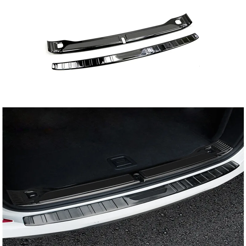 Steel Car Styling Inner & Outter Trunk Rear Bumper Protector Plate