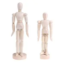 Wood Puppet Man Desktop Joint Body Model Ornament Movable Art Sketch Figure Action Figure And font