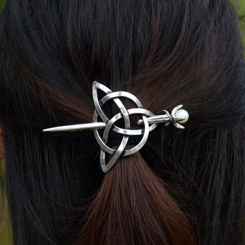 

Multi-design Retro Silver Hairpin Celtics Dragon Hair Barrette Pearl Hair Accessories For Women Girl
