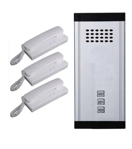 

2-Wired Audio Door Phone Home Intercom Audio Doorbell System Direct Press Key Outdoor Station w/t 3 Button for 3 apartments