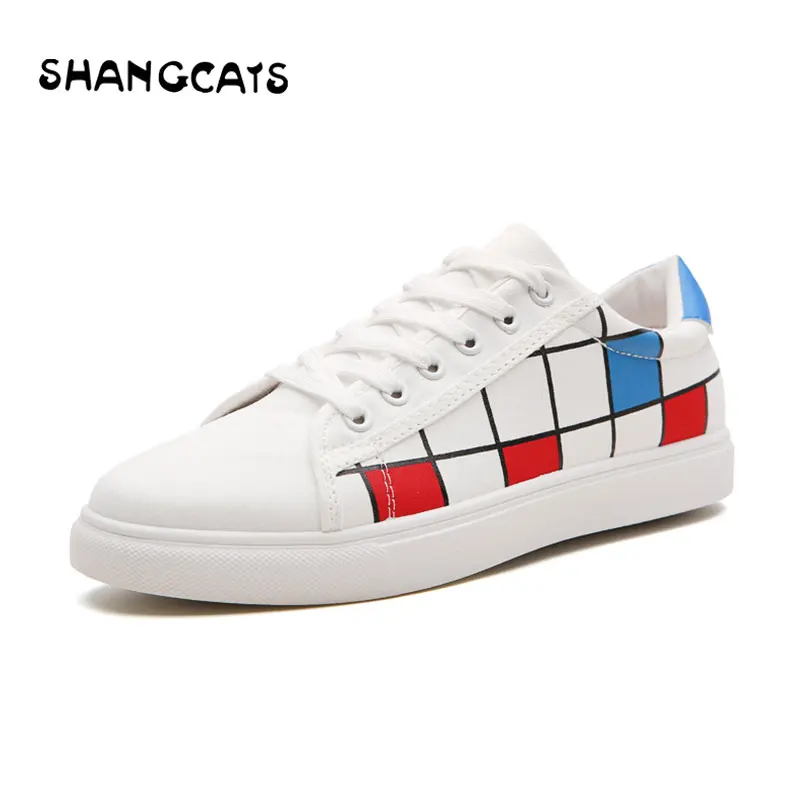 

New Feel Autumn Winter Vulcanized Shoes For Men New Plaid Decoration Colorful Warm Shoes Black Shoes Men Fashion Comfortable