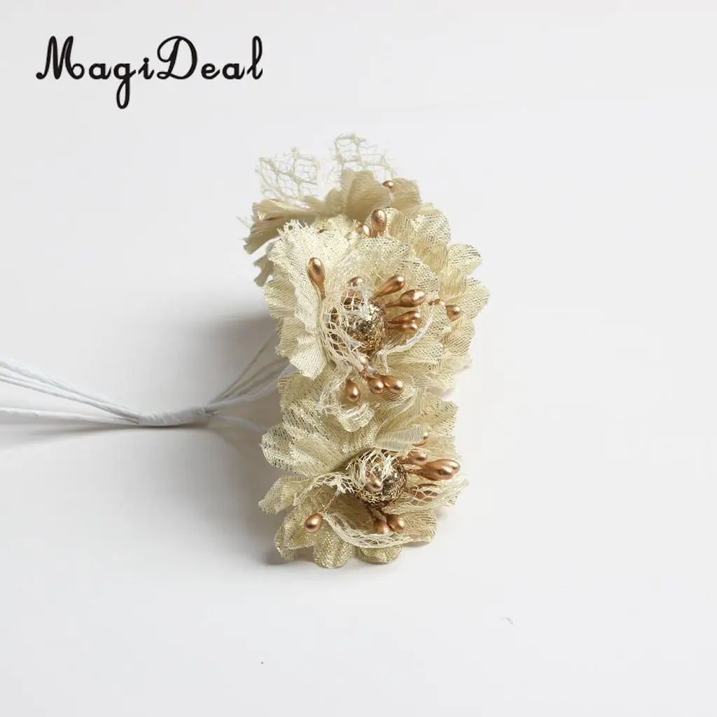 MagiDeal Beautiful Artificial Silk Flower Bouquet for DIY Garlands Wedding Garland Scrapbooking Gift Box Craft Project 4.5cm