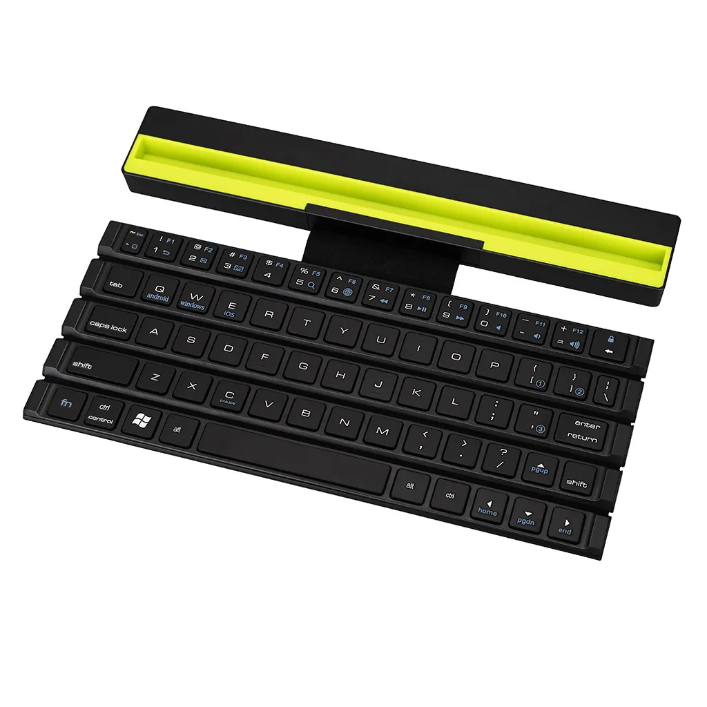 R4 64 Keys Reel Portable Mini Folding Bluetooth Keyboard Foldable Wireless Keypad for Tablet