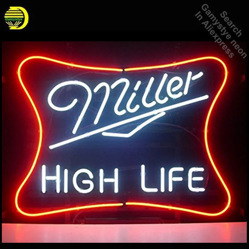 It's Miller Time Welcome 20" Real Glass Neon Sign Lamp Bar With Dimmer 