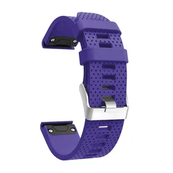 Sporty Silicone Quick Release Watchband - 20mm Replacement Strap - Fenix 5S 7S pro (PURPLE)