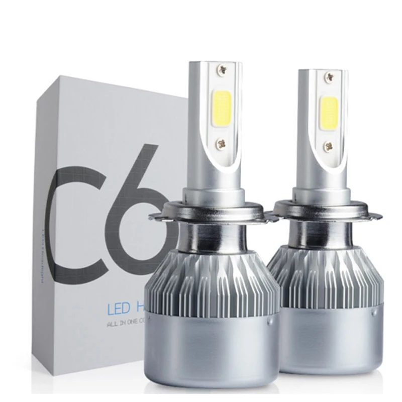 

2Pcs Auto H4 LED H7 H11 H8 9006 HB4 H1 H3 HB3 Car Headlight Bulbs COB 72W 7600LM Automobiles Lamp 6000K 12V LED